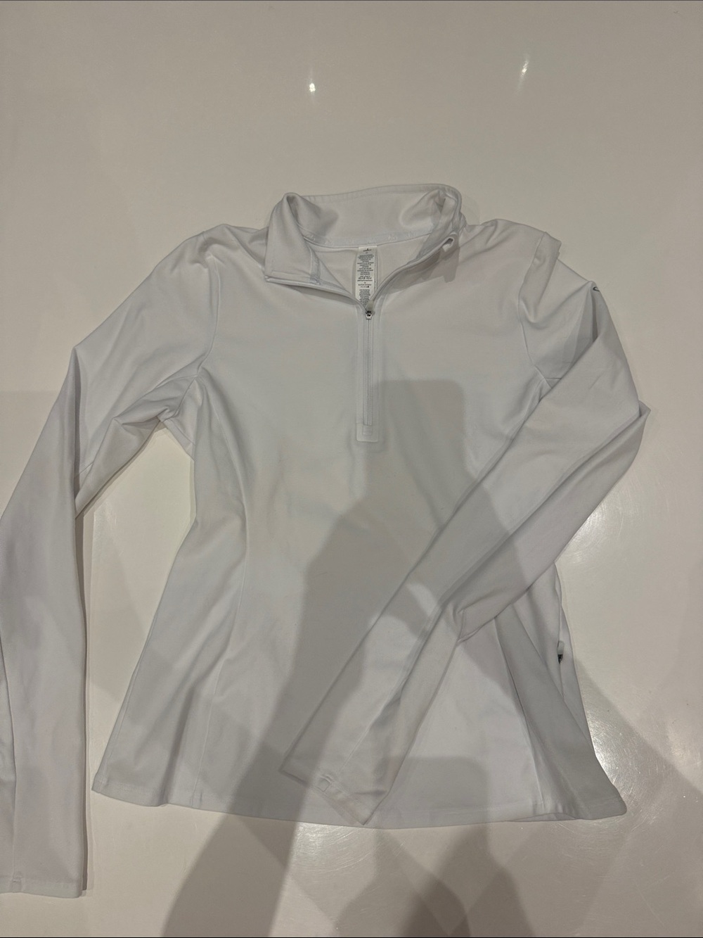 ALO Yoga White Quarter-Zip Performance Pullover